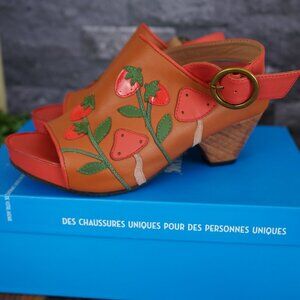 John Fluevog Strawberry Slingback Sandals Shoes LOW RULE: CHRISTY - Size 8.5